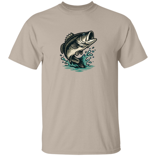 Leaping Largemouth Bass t-shirt sand