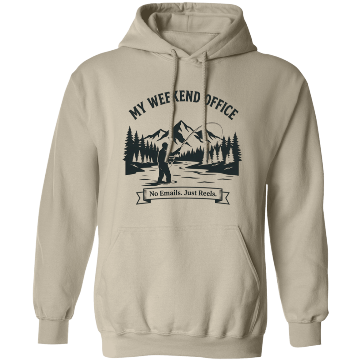 Fisherman in his weekend office Hoodie in Sand color
