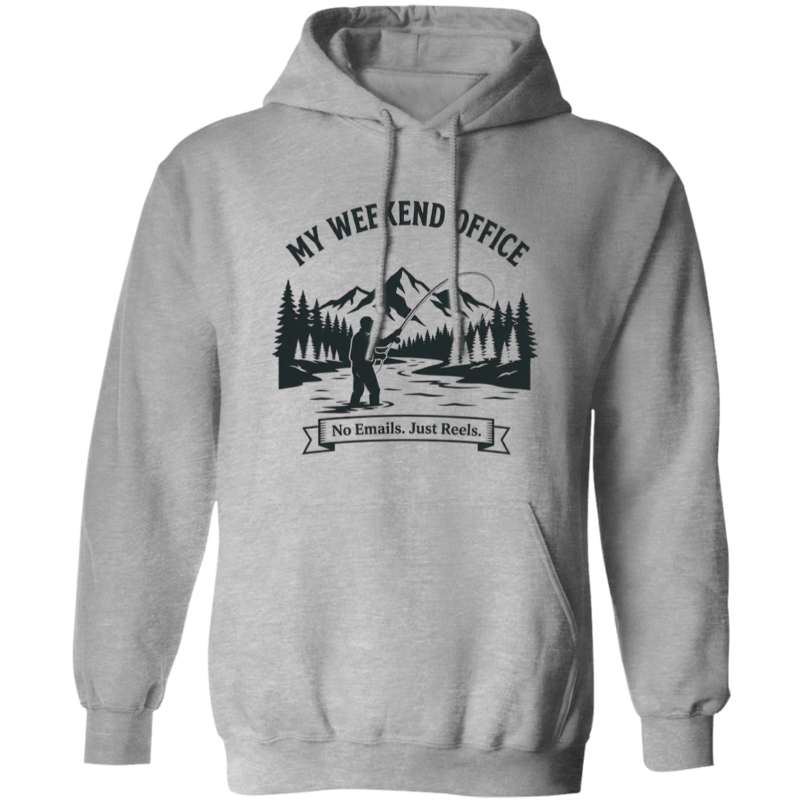 Fisherman in his weekend office Hoodie in sport-grey color