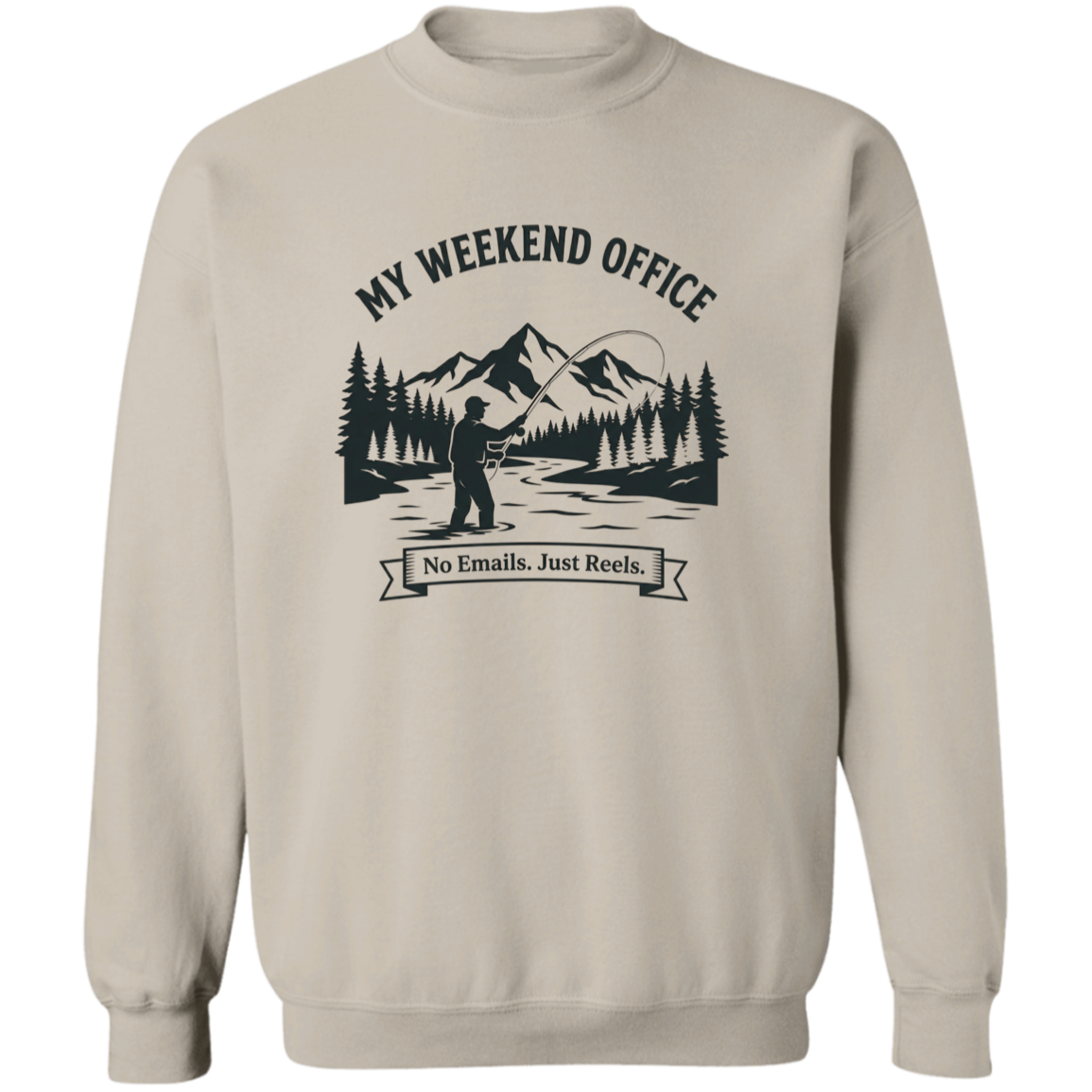 Fisherman in his weekend office sweatshirt in Sand color