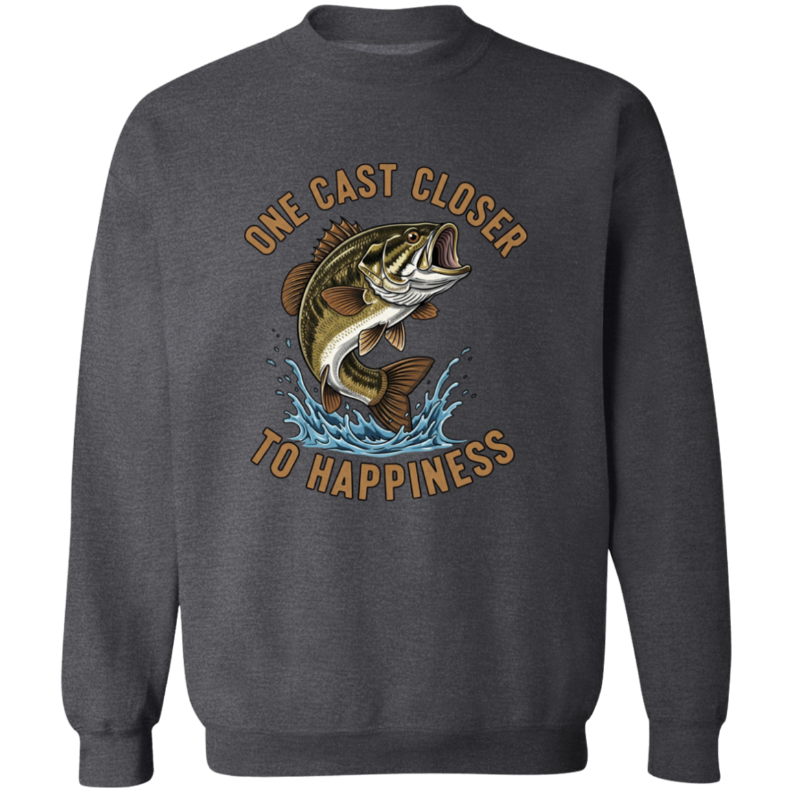 One Cast Closer to Happiness sweatshirt dark-heather