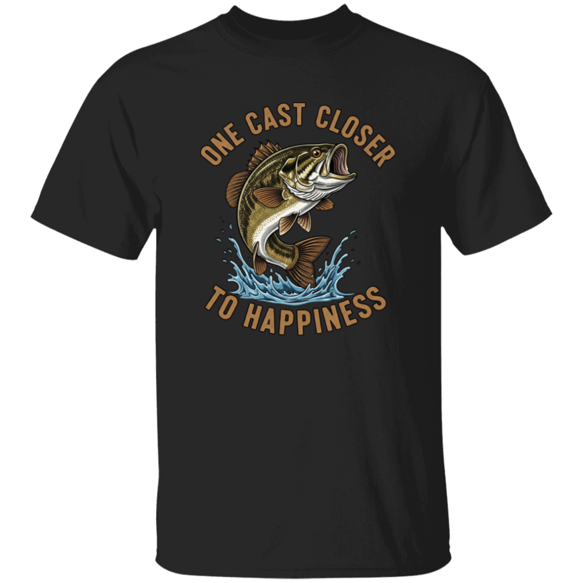 One Cast Closer to Happiness T-Shirt black