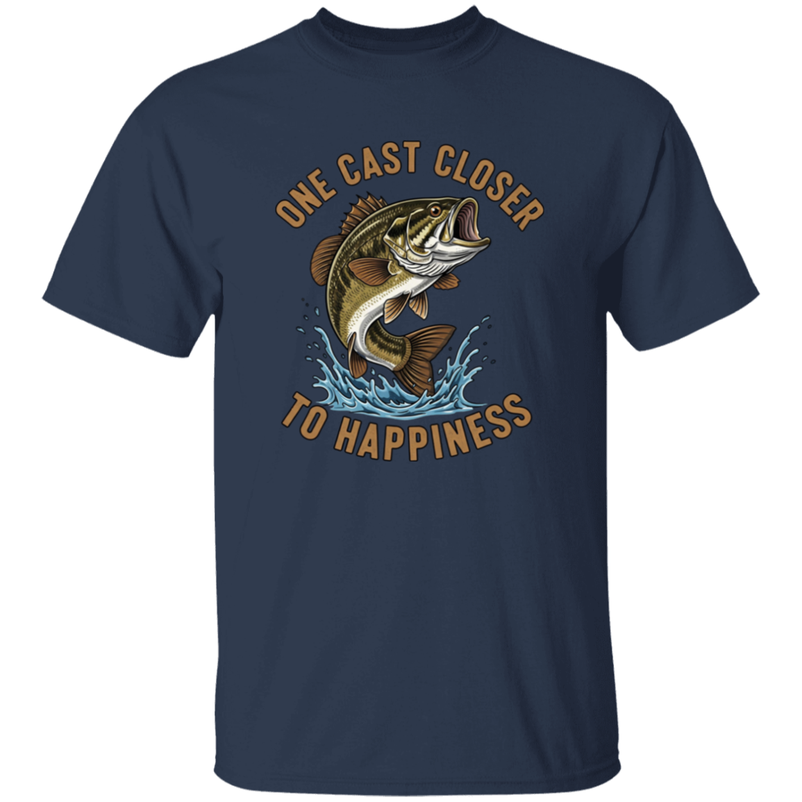 One Cast Closer to Happiness T-Shirt navy