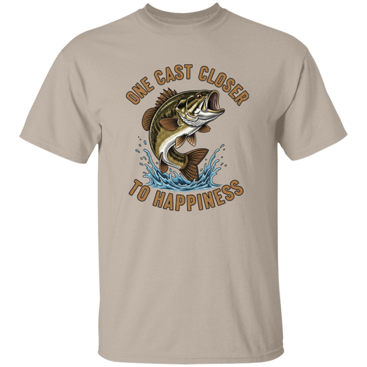 One Cast Closer to Happiness T-Shirt sand