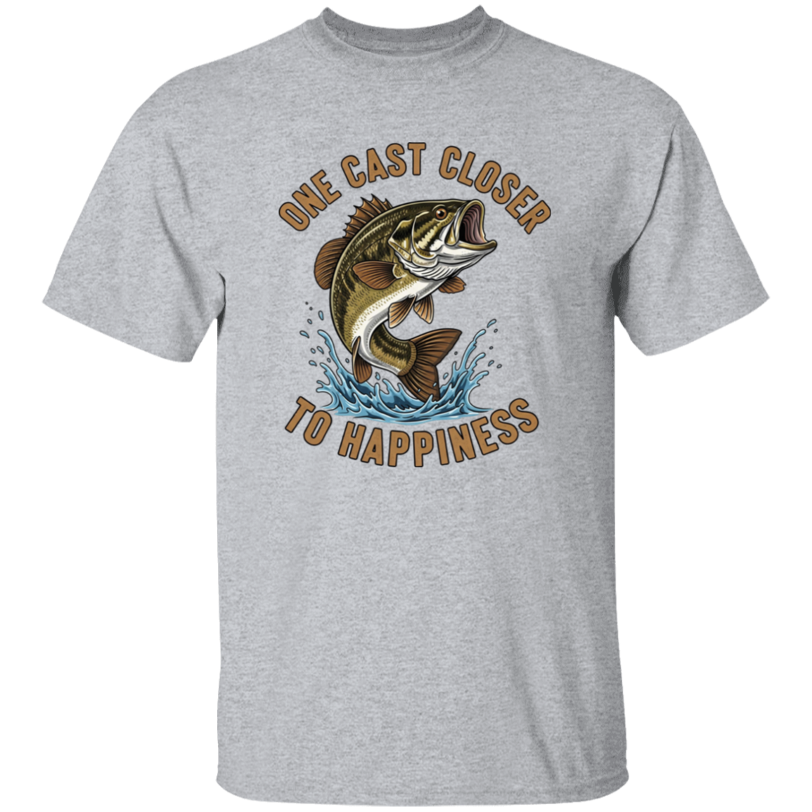 One Cast Closer to Happiness T-Shirt sport-grey