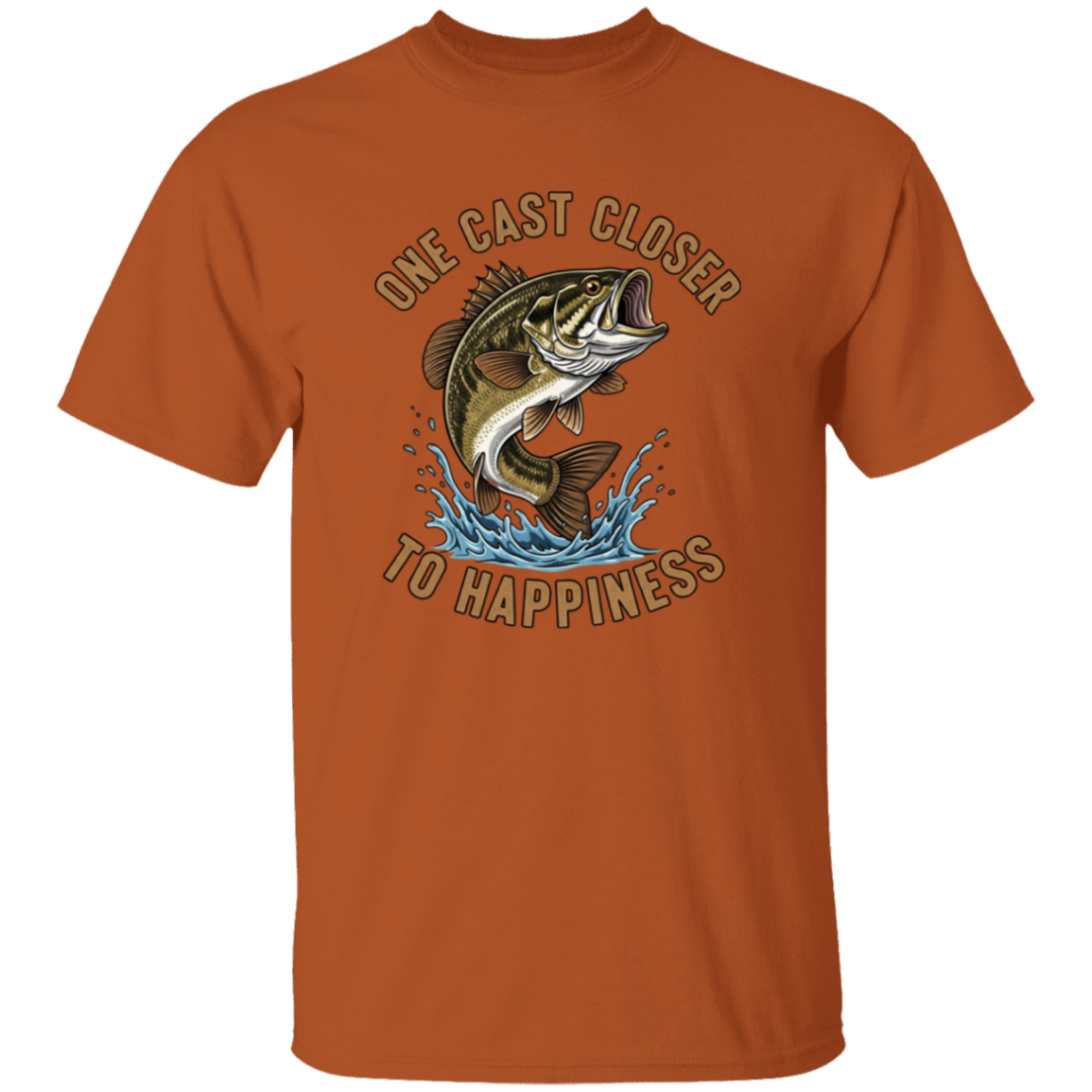 One Cast Closer to Happiness T-Shirt texas-orange