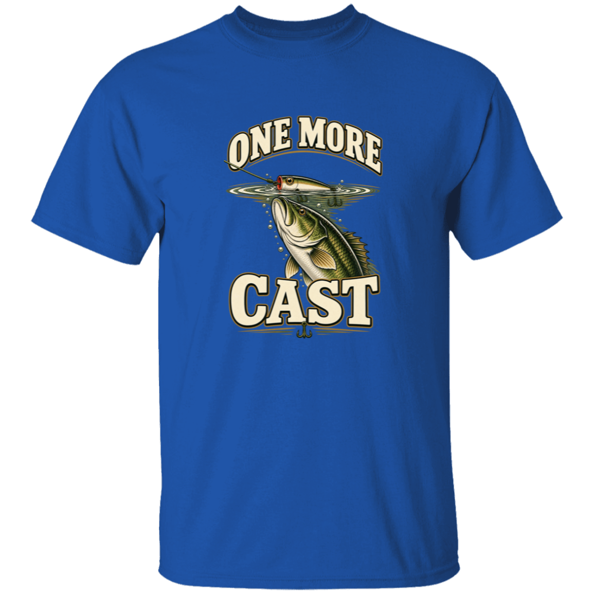 Royal color t-shirt with a saying, One More Cast, for men and women