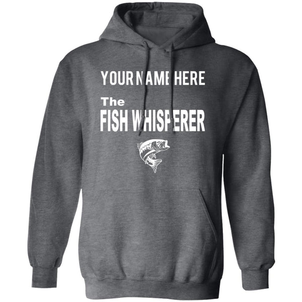Personalized fish whisperer w hoodie dark-heather