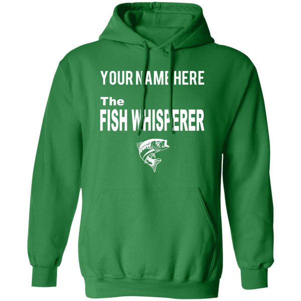 Personalized fish whisperer w hoodie irish-green