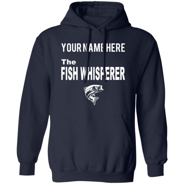 Personalized fish whisperer w hoodie navy