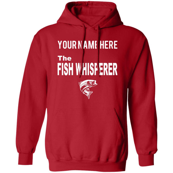 Personalized fish whisperer w hoodie red