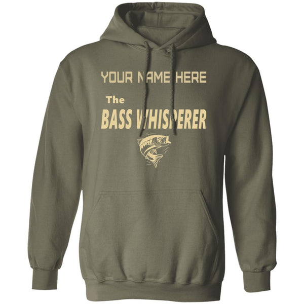 Personalized the bass whisperer hoodie a military-green