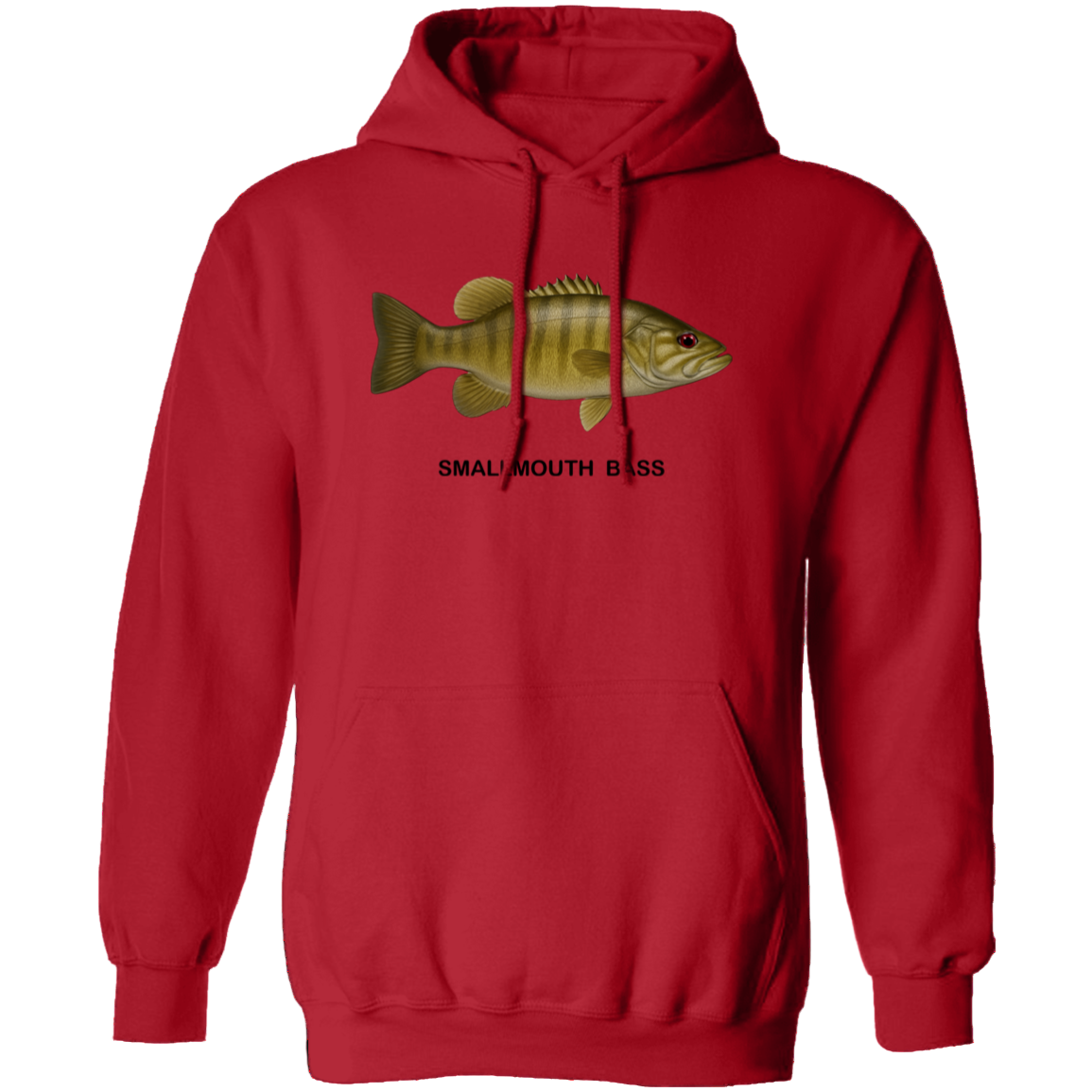 smallmouth bass hoodie red