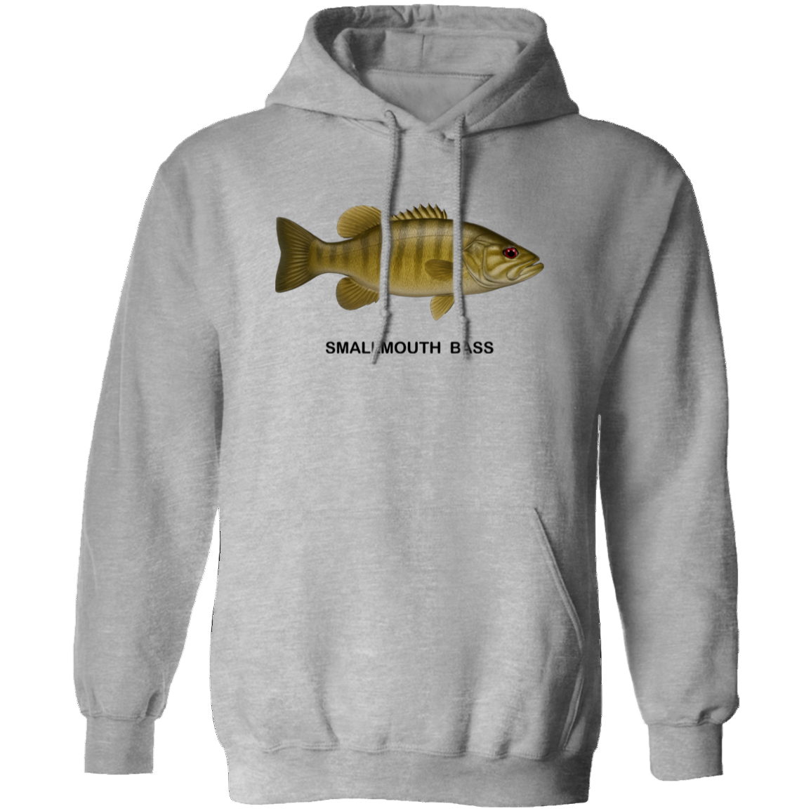 smallmouth bass hoodie sport-grey