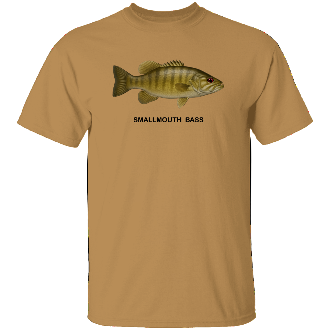 smallmouth bass t-shirt old gold