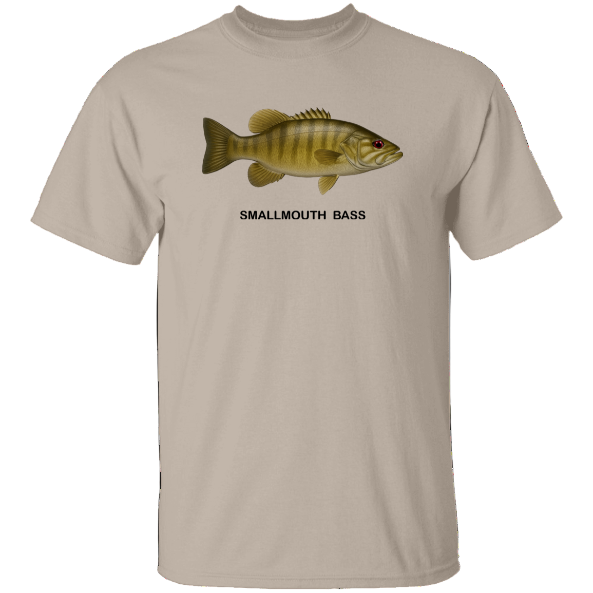 smallmouth bass t-shirt sand