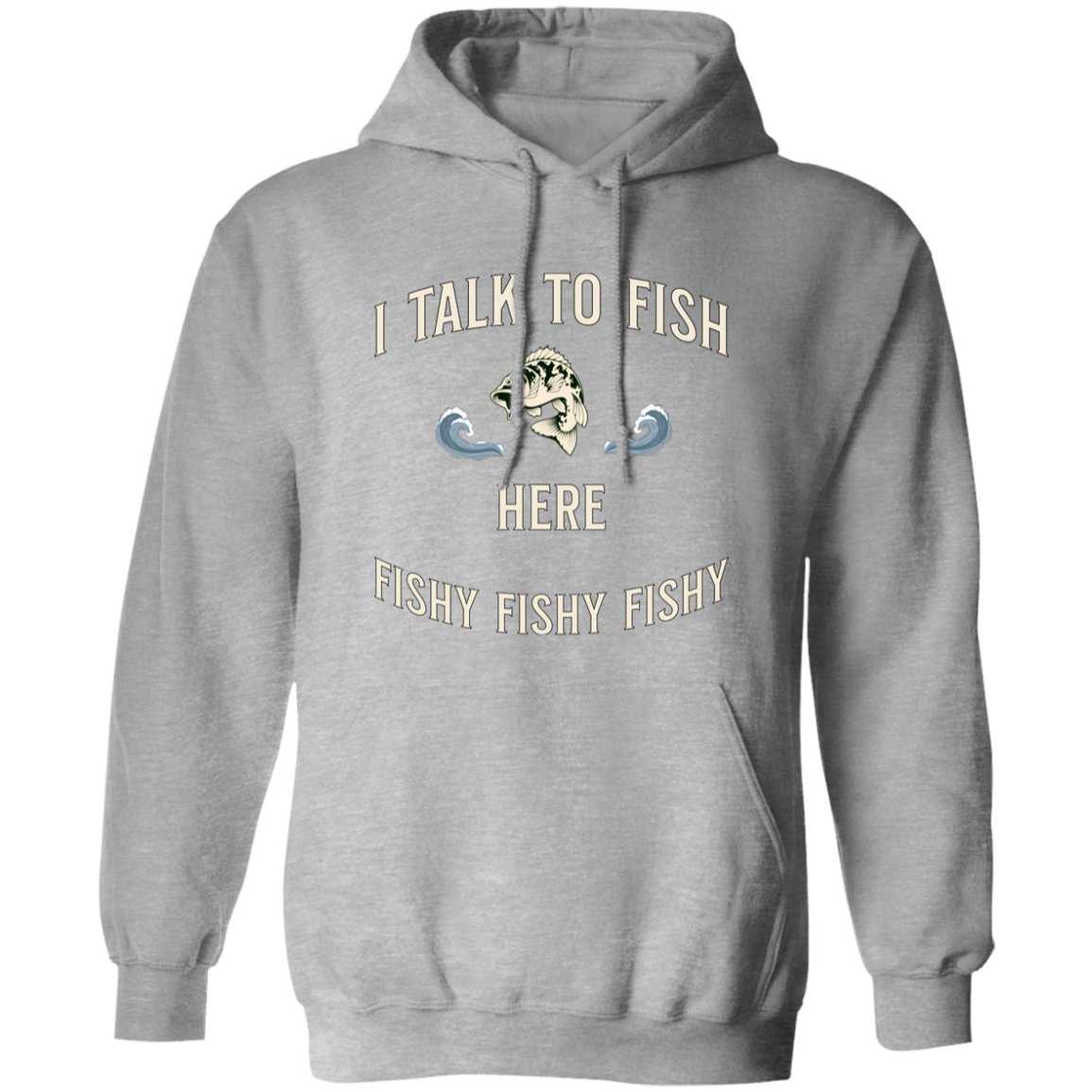 Talk to fish hoodie sport-grey