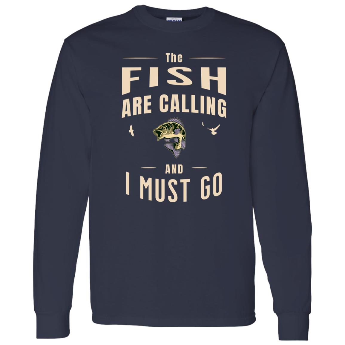 The Fish Are Calling LS T-Shirt-k navy