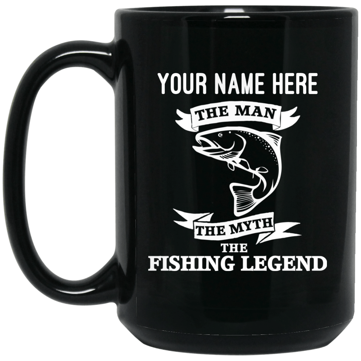 Personalized-Fishing Legend Black Mug