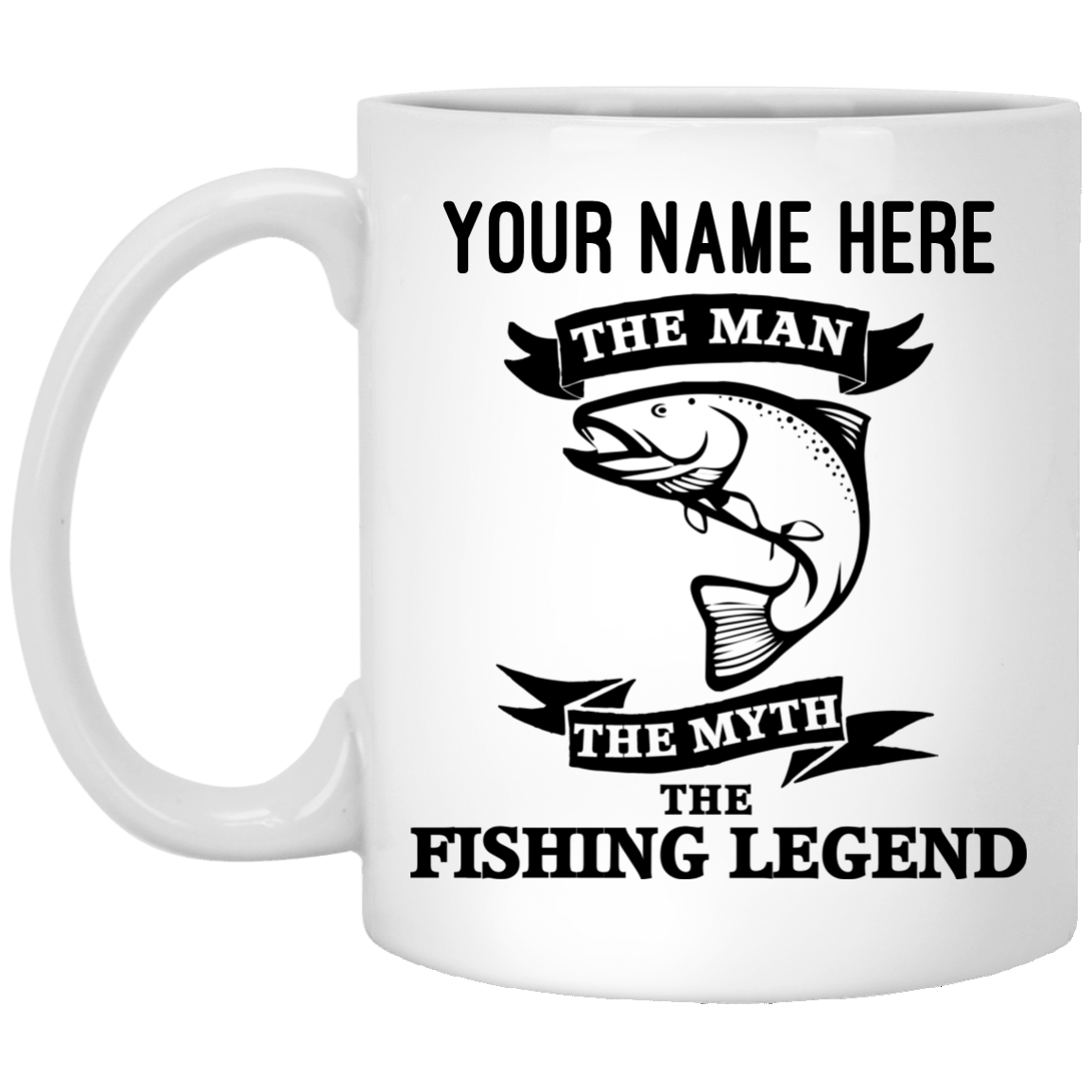 Personalized-Fishing Legend White Mug