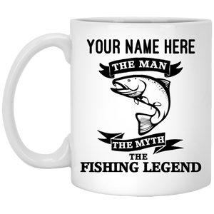 Personalized-Fishing Legend White Mug