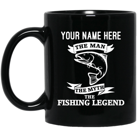 Personalized-Fishing Legend Black Mug