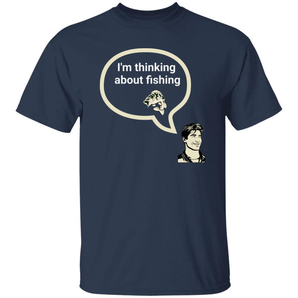 I'm Thinking About Fishing T-Shirt_1 k navy
