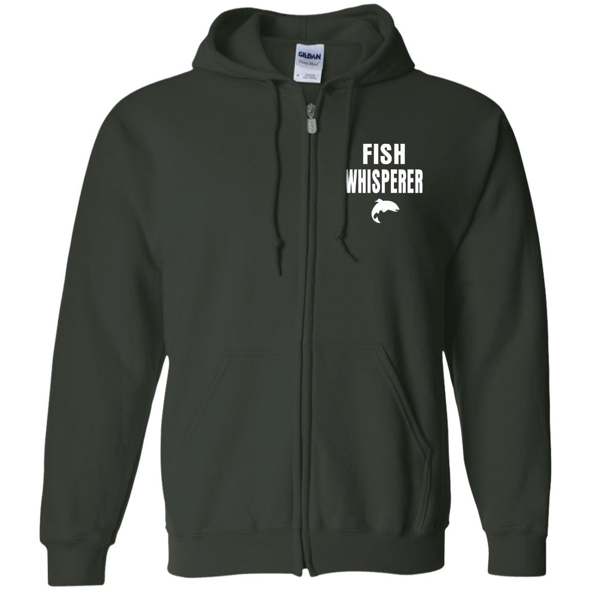 Fish whisperer zip up hoodie forest-green