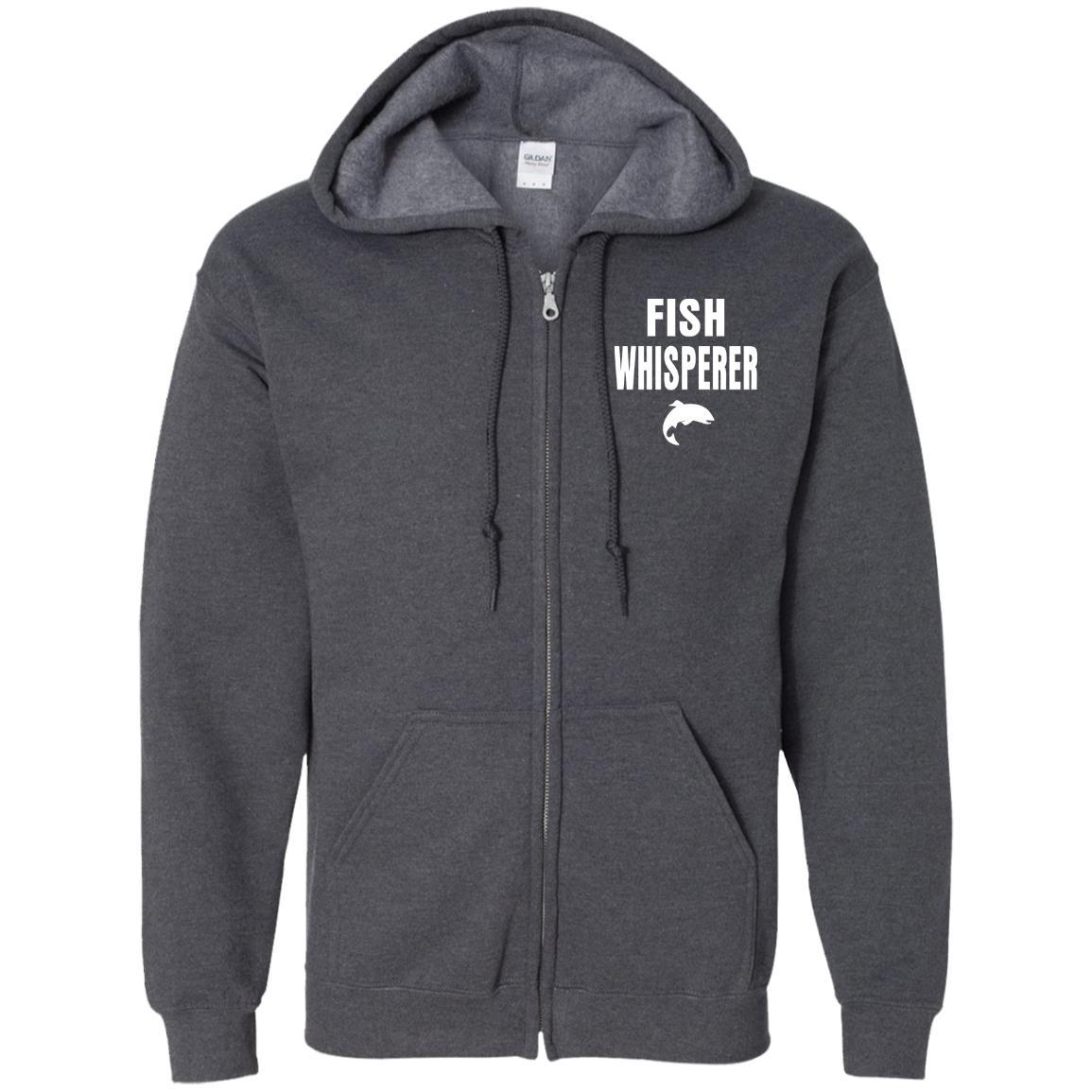 Fish whisperer zip up hoodie dark-heather