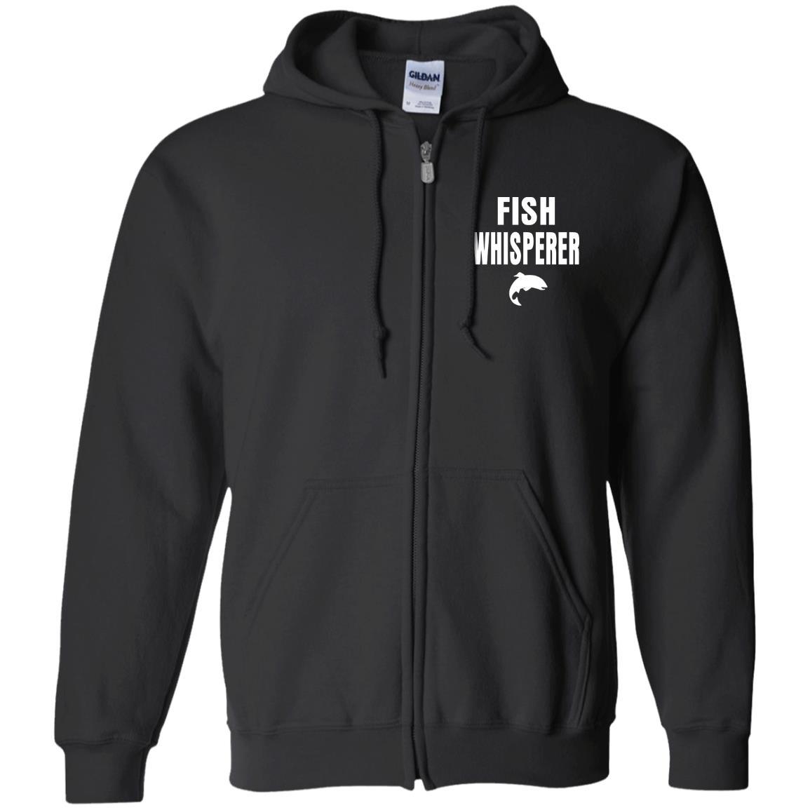 Fish whisperer zip up hoodie black