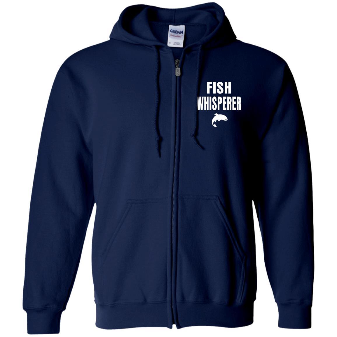 Fish whisperer zip up hoodie navy