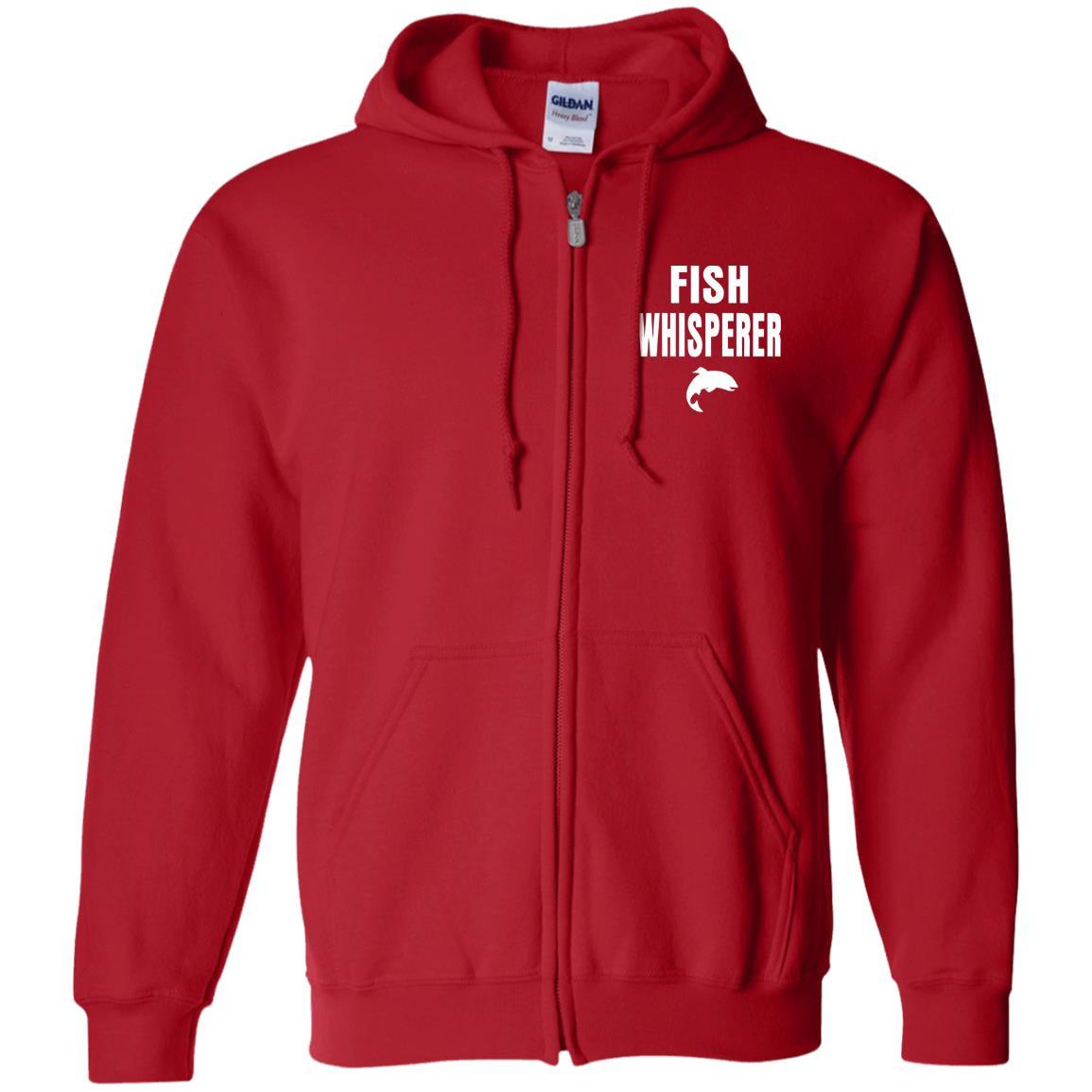 Fish whisperer zip up hoodie red