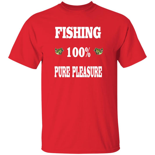 Fishing 100% Pure Pleasure w T-Shirt red