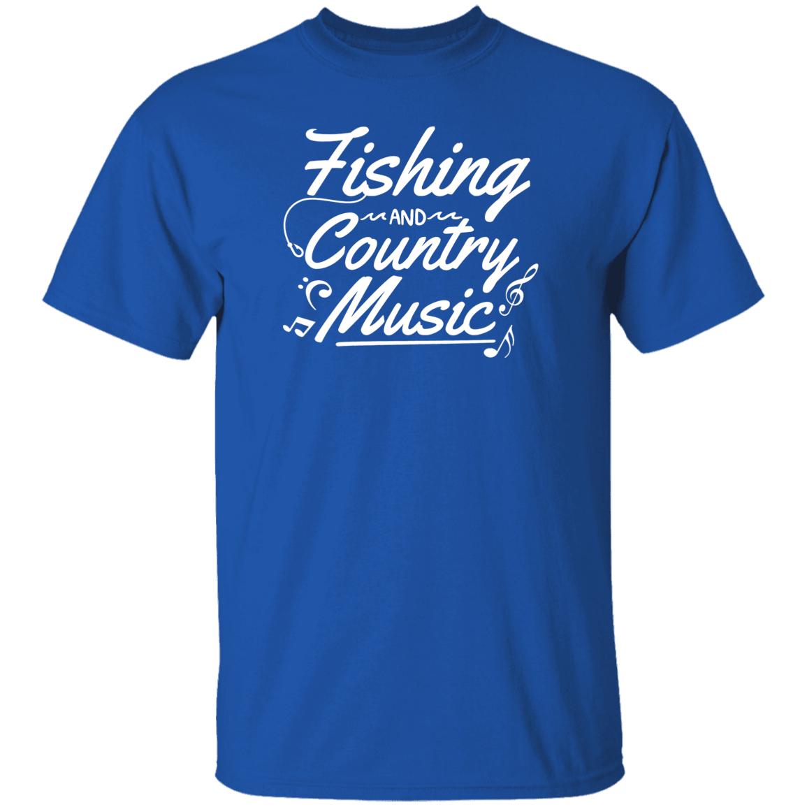 Fishing and country music T shirt royal