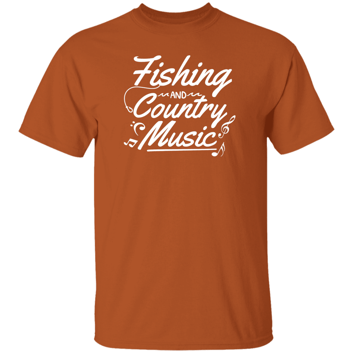 Fishing and country music T shirt texas-orange