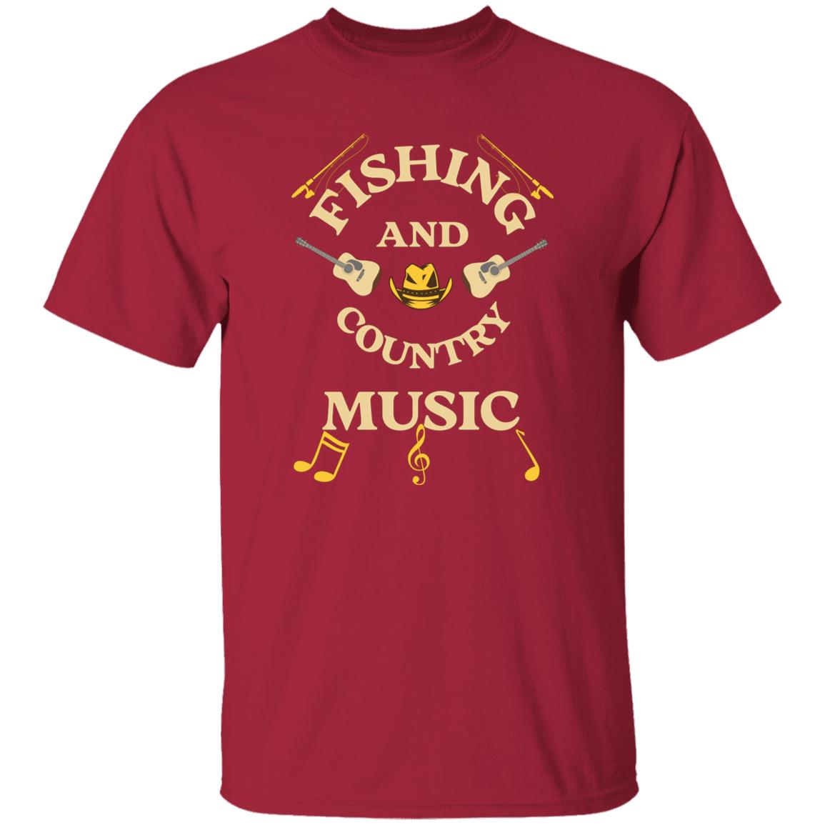 Fishing and country music t-shirt k cardinal