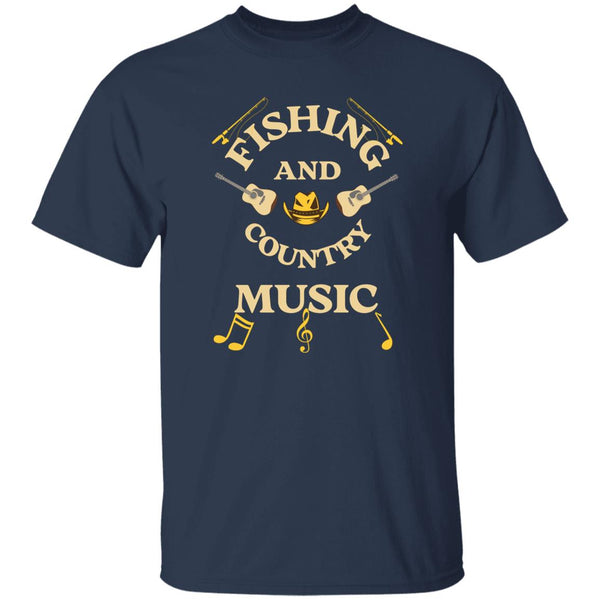 Fishing and country music t-shirt k navy