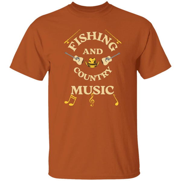 Fishing and country music t-shirt k texas-orange