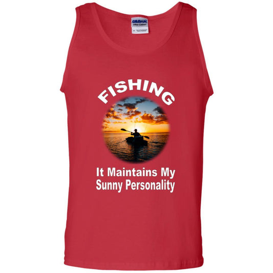 Fishing maintains my sunny personality tank top w  red