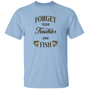 Forget your troubles and fish t-shirt k light-blue