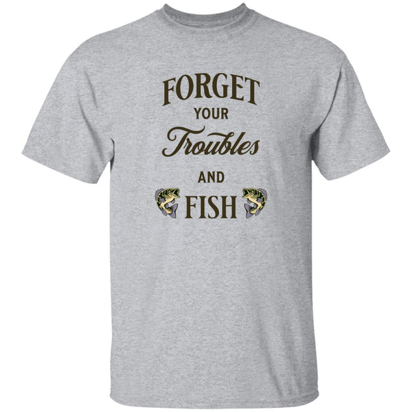 Forget your troubles and fish t-shirt k sport-grey