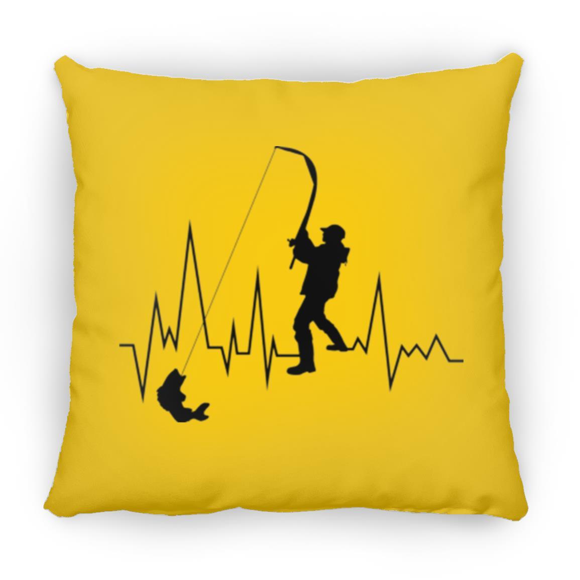 Heartbeat 16 x 16 pillow Athletic Gold