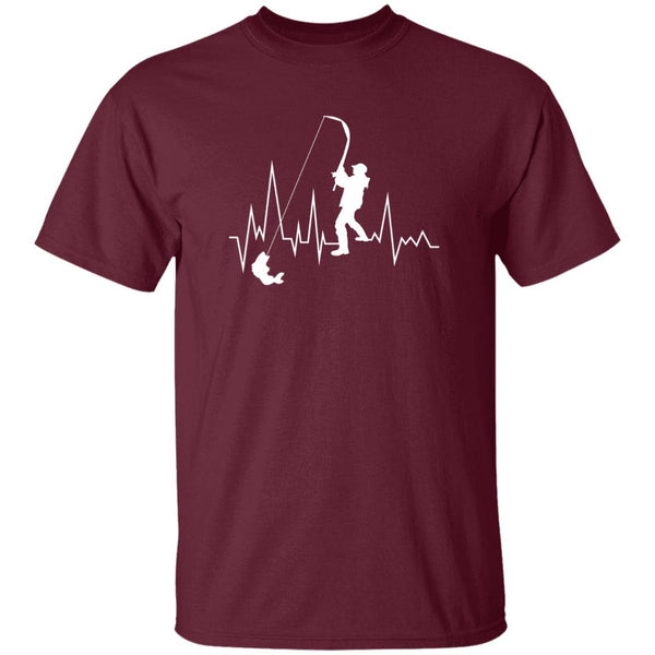Heartbeat T shirt w maroon