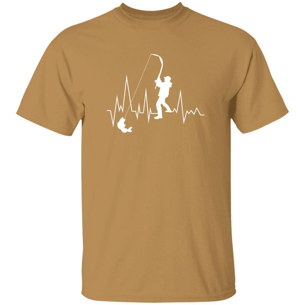 Heartbeat T shirt w old-gold