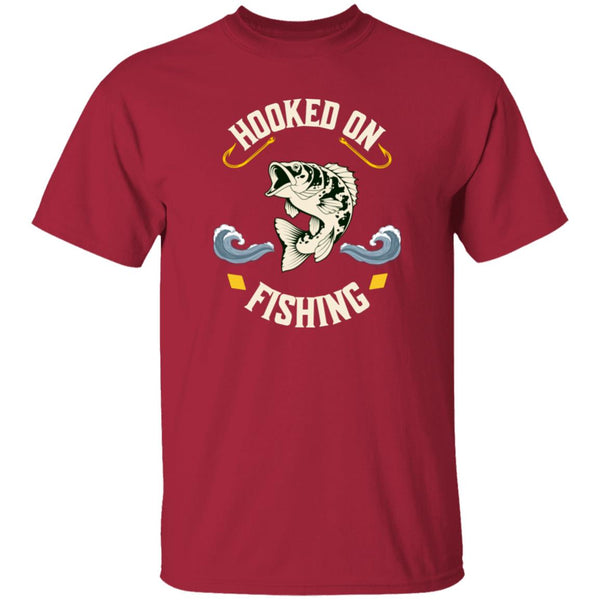Hooked on fishing t-shirt k cardinal