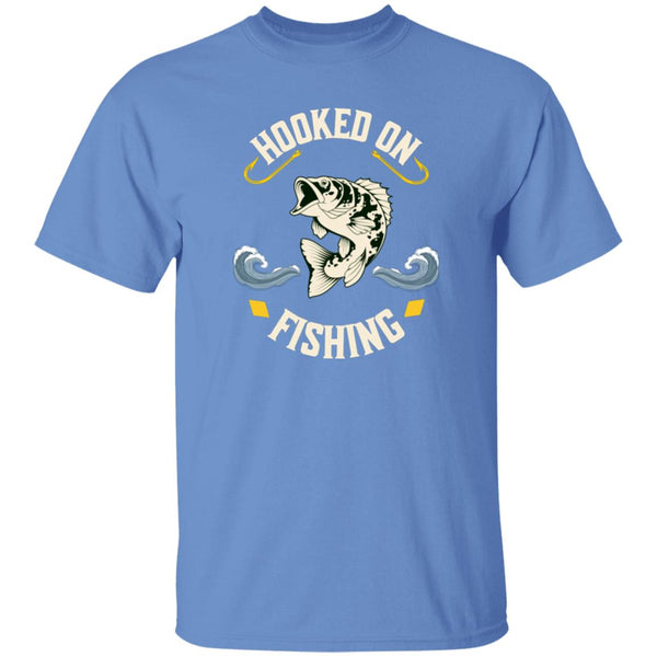 Hooked on fishing t-shirt k carolina-blue