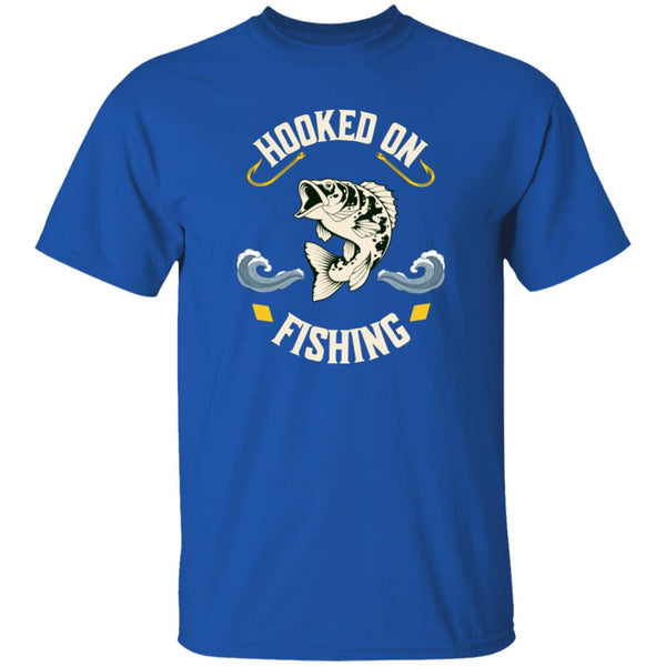 Hooked on fishing t-shirt k royal
