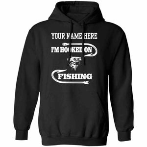 I'm hooked on fishing hoodie black