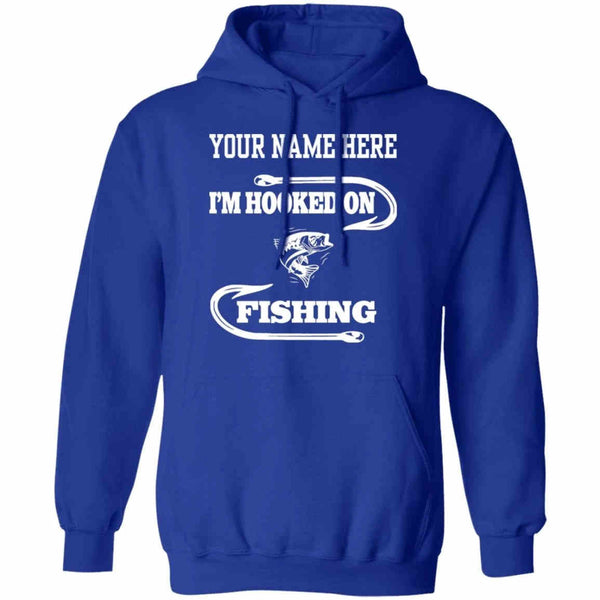 I'm hooked on fishing hoodie royal