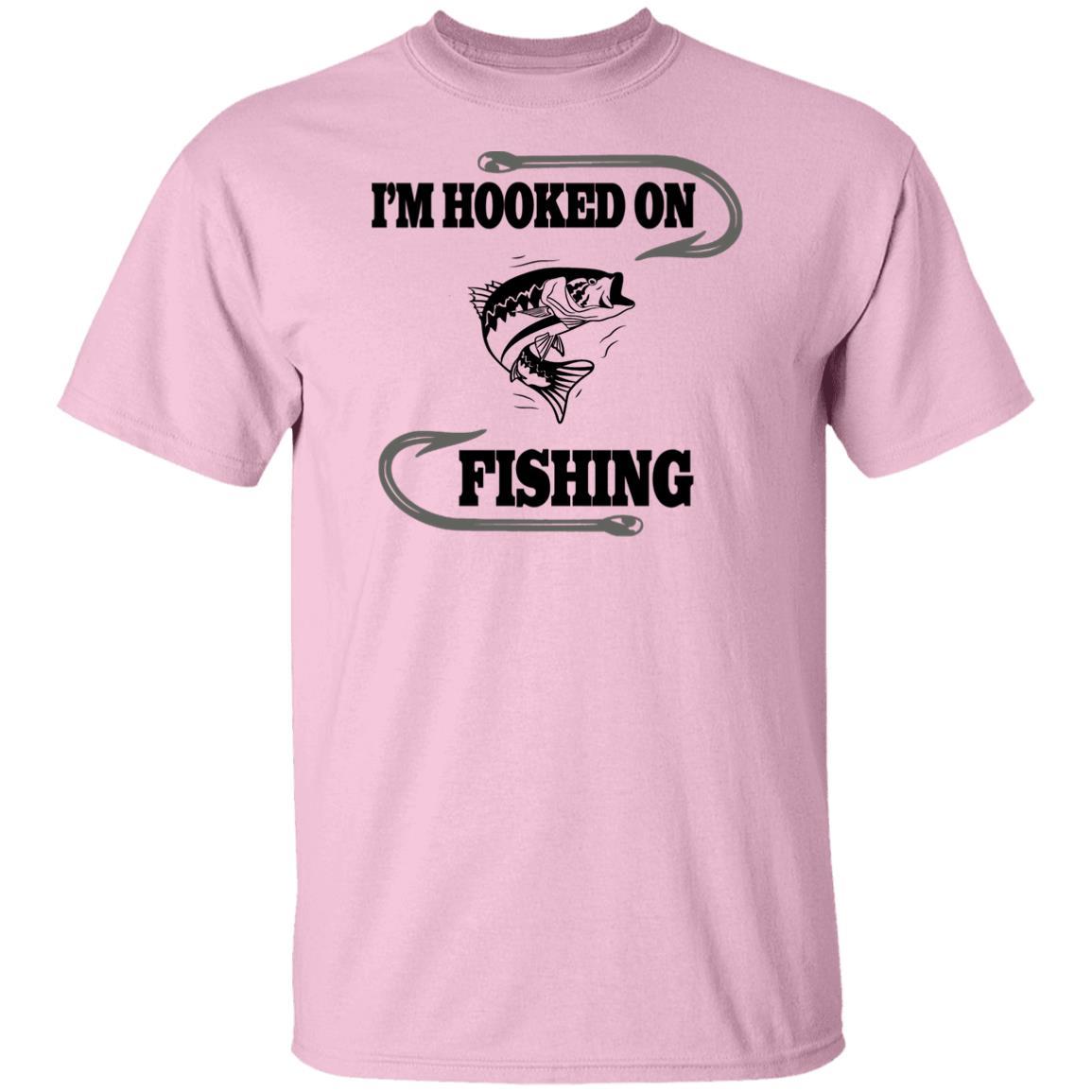 I'm hooked on fishing t shirt b light-pink